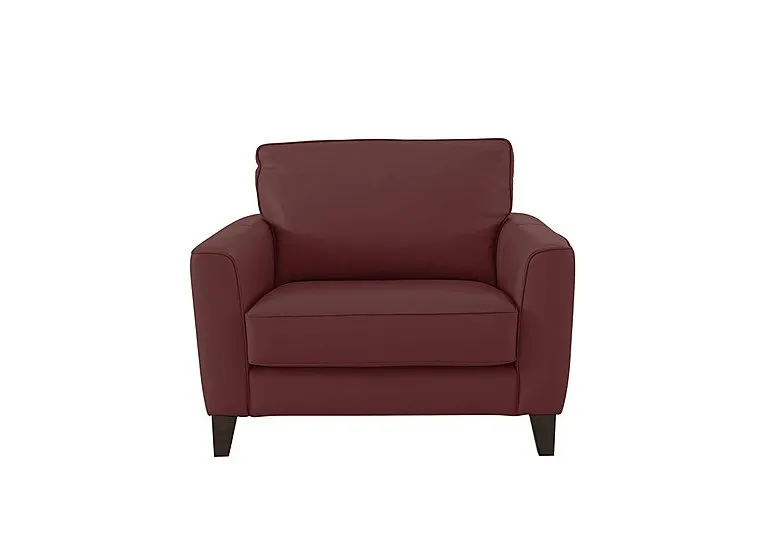 Brondby NC Leather Cuddle Chair - BV Deep Red