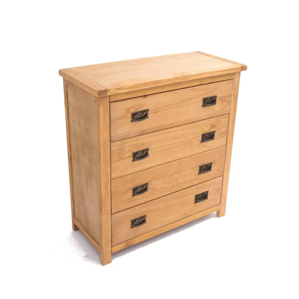 Cabinet Bits Lugo 4 Drawer Chest of Drawers Bras Drop Handle in Light Brown 3