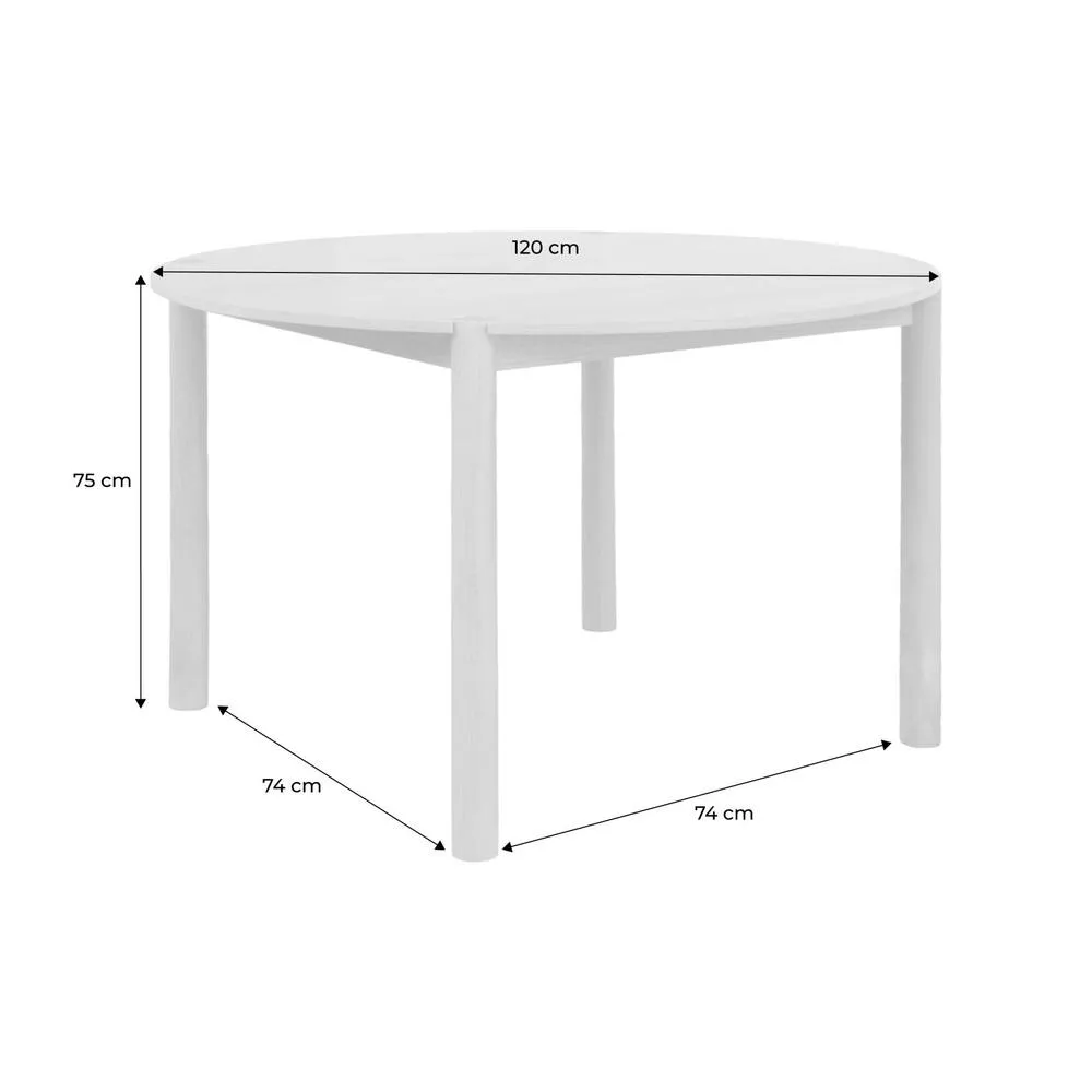 sweeek Round rubberwood dining table Ø120cm seats 4 in Black 5