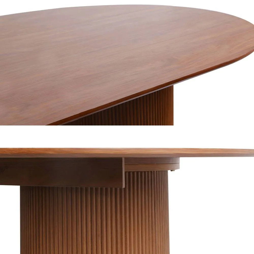 sweeek Oblong dining table with carved wood effect, seats 4-6, 180cm in Dark Brown 6