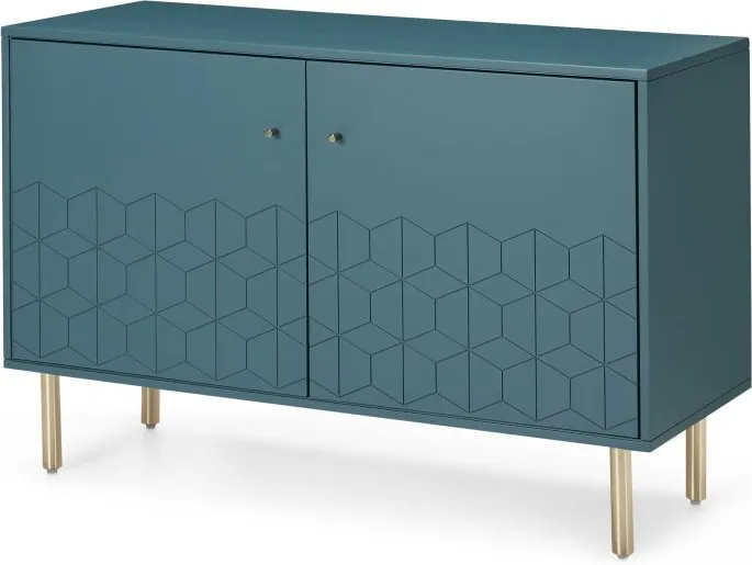 Hedra Sideboard, Teal and Brass 