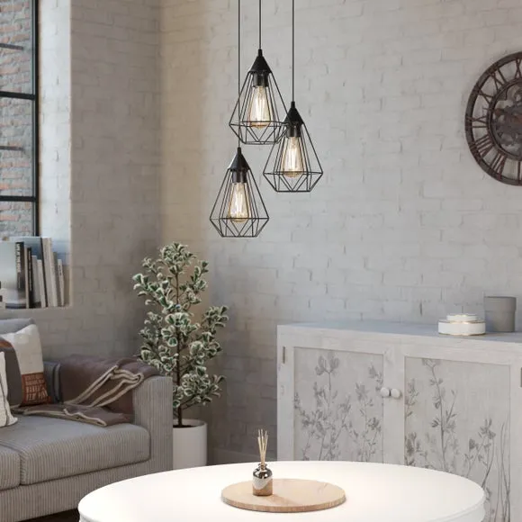 EGLO Tarbes Industrial 3 Light Adjustable Cluster Ceiling Light