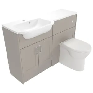 Deccado Padworth Soft Suede Left Hand 1200mm Fitted Vanity & Toilet Pan Unit Combination with Left Hand Basin 2