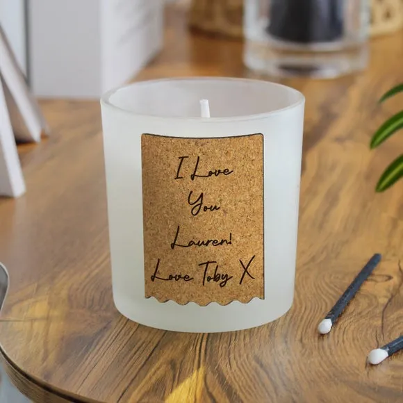 Personalised Cork Label Candle Jar 2