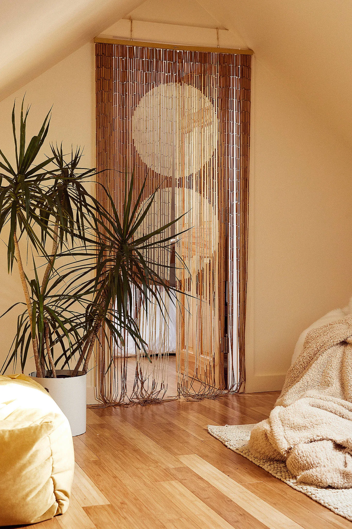 Circles Bamboo Curtain - Neutral