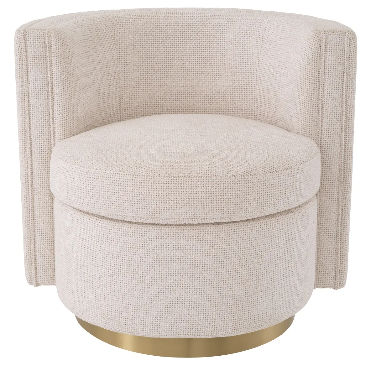 Eichholtz Amanda Lyssa Swivel Armchair Off-White Fabric | Barker & Stonehouse 5