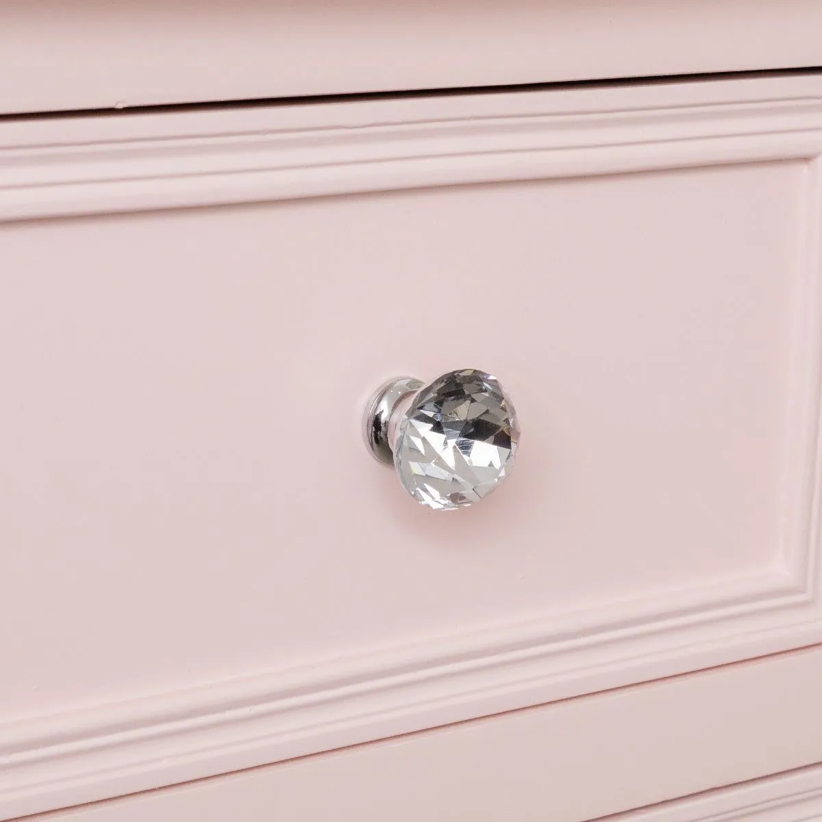 Melody Maison Large Pink 6 Drawer Chest Of Drawers - Sophia Pink Range in Pale Pink 6