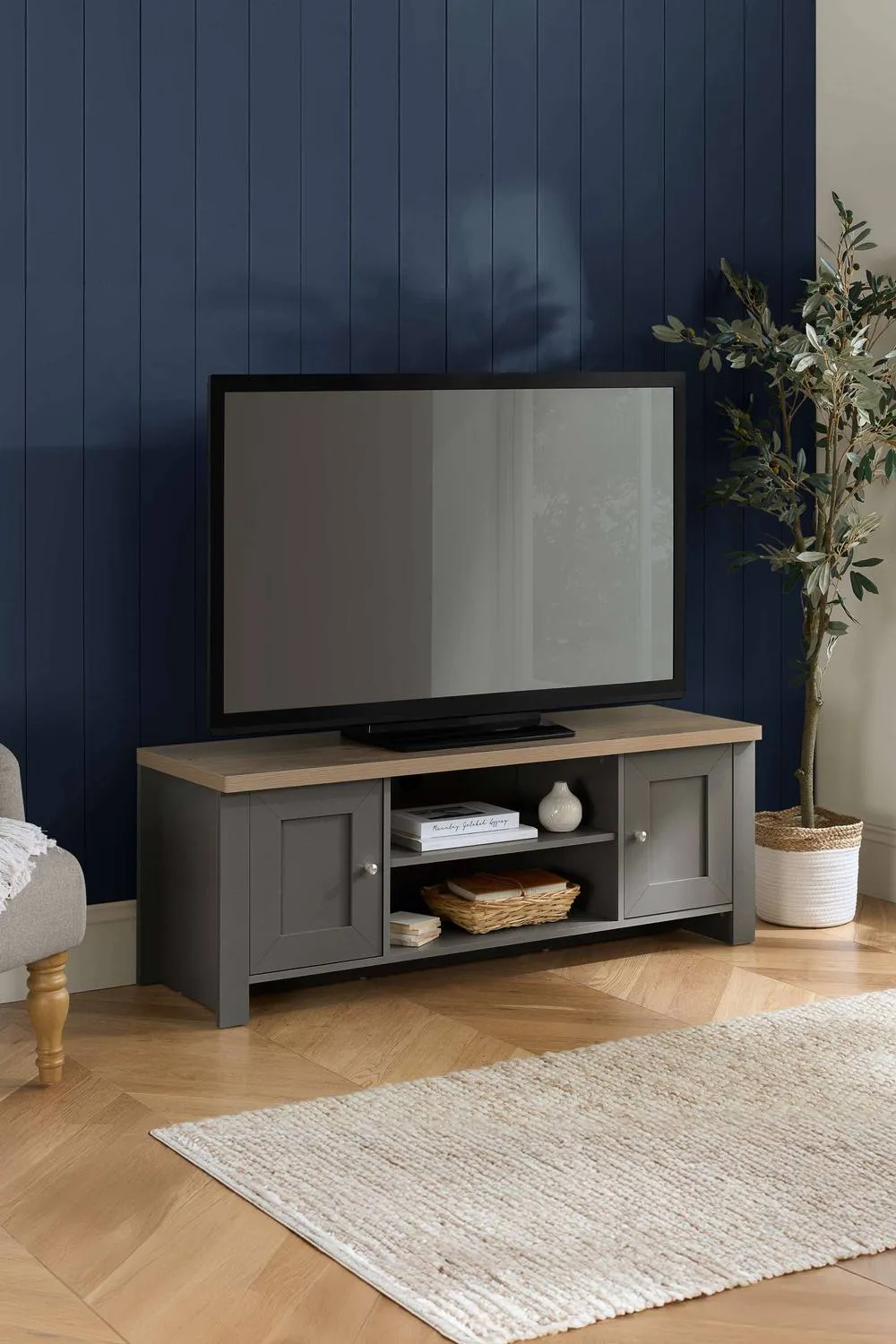 Birlea Highgate Large TV Unit in Dark Grey