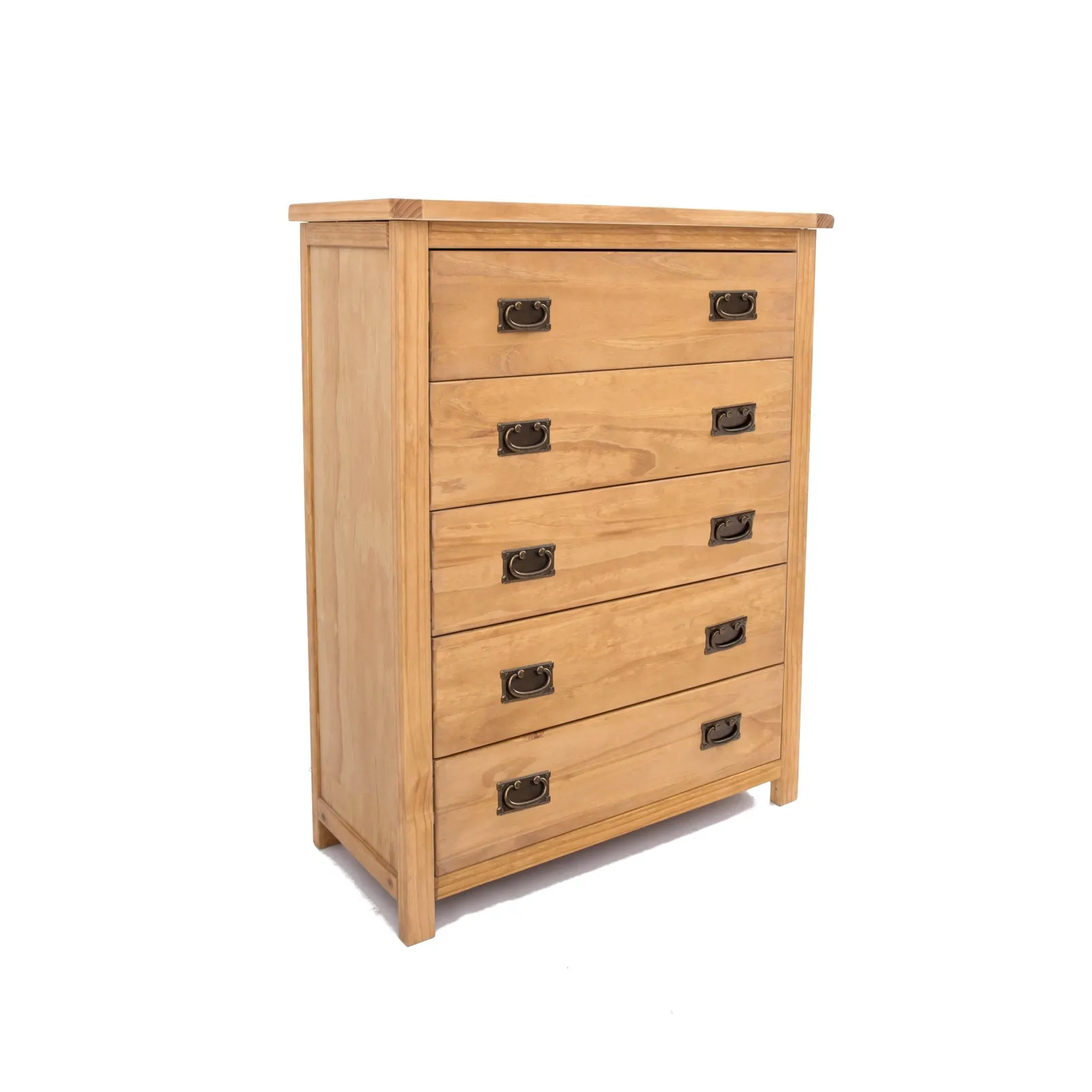 Cabinet Bits Lugo 5 Drawer Chest of Drawers Bras Drop Handle in Light Brown 2