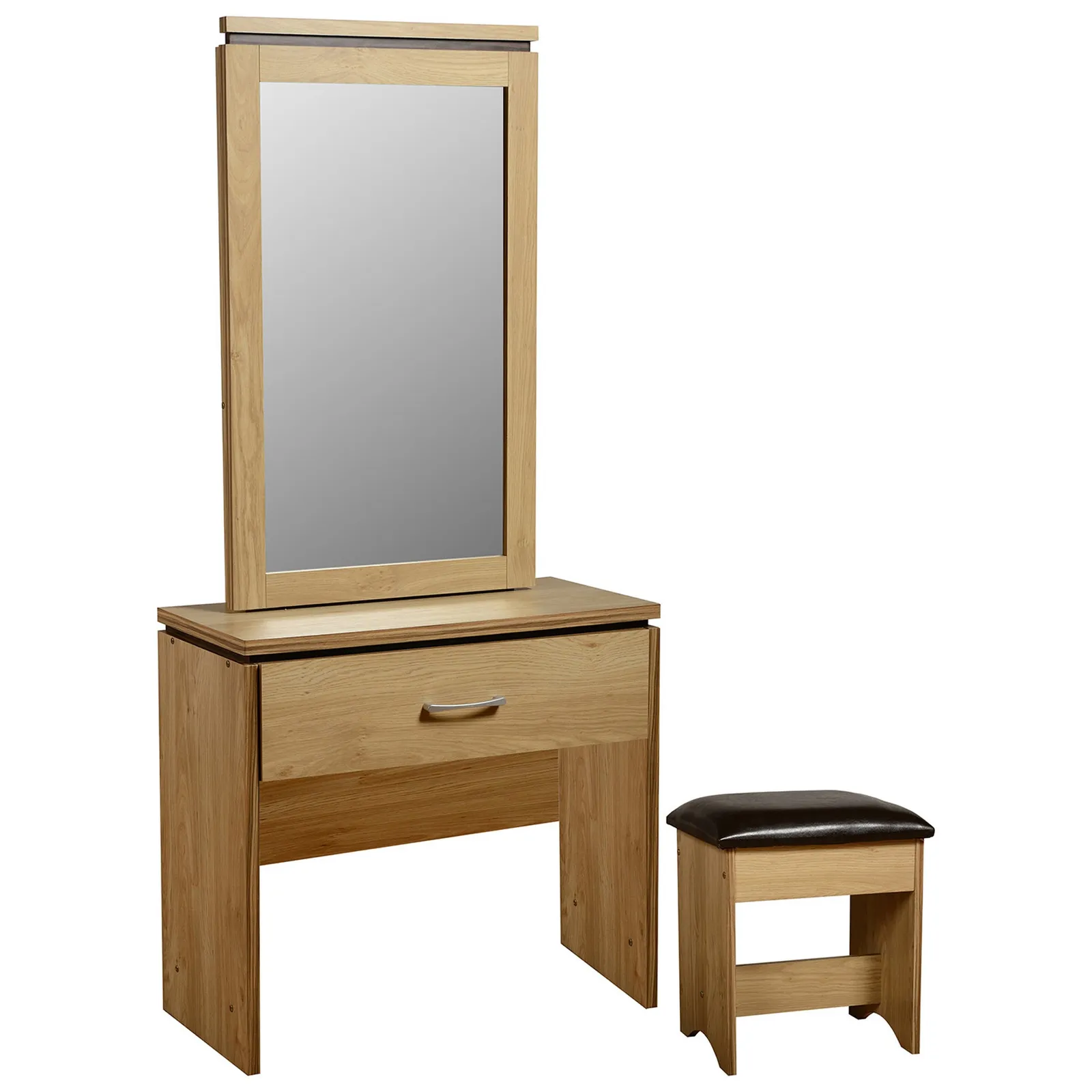Charles Oak 1 Drawer Dressing Table Set Brown