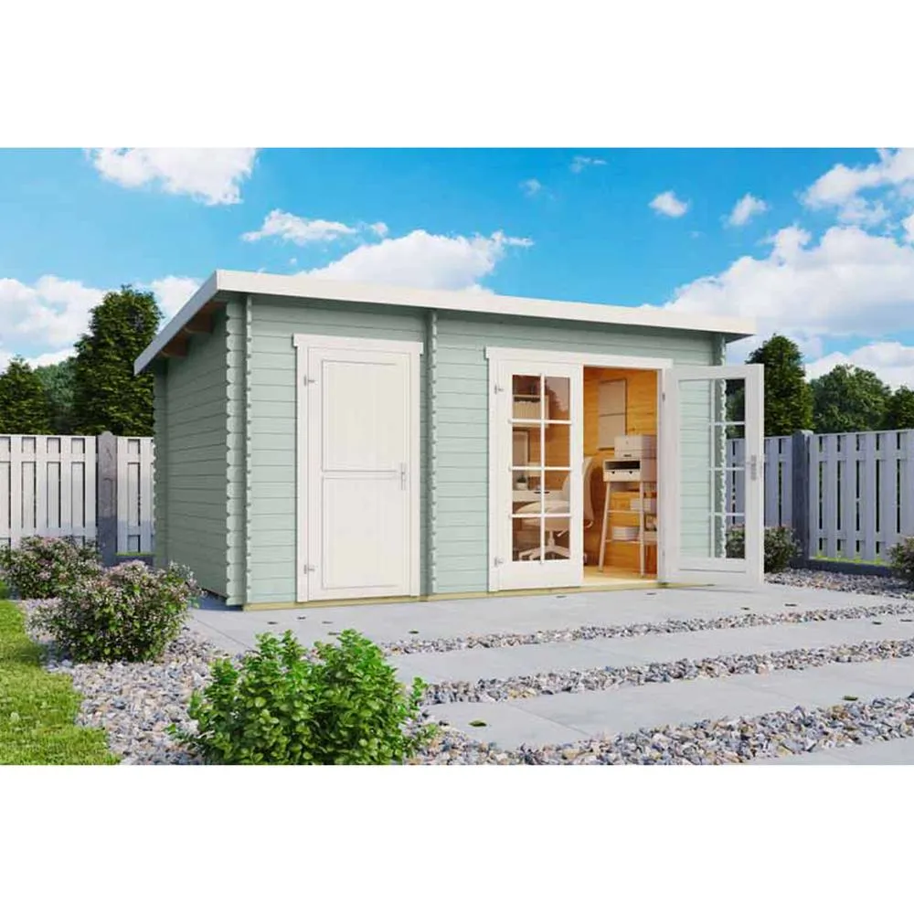 Lasita Maja Ltd Belmont 1-Log Cabin, Garden Room, Home Office - L420xW288.8xH222.3 cm in Light Tan 2