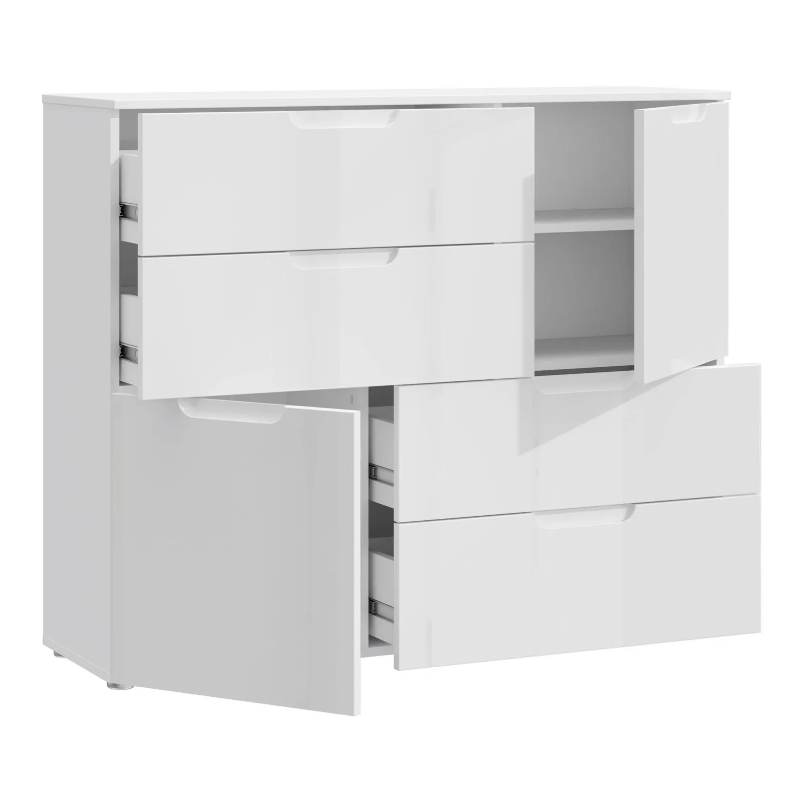 Furniture To Go Sienna Abstract Chest of Drawers in White 3