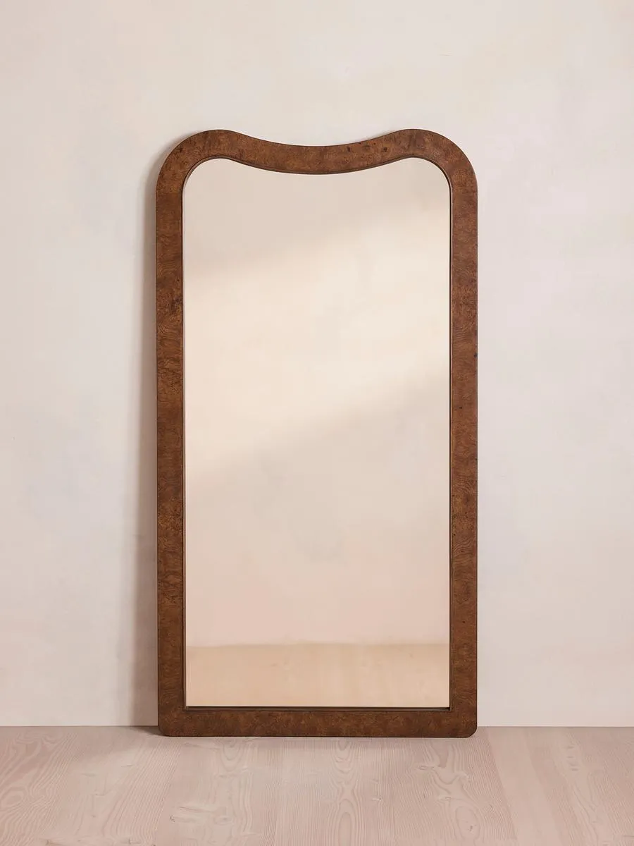 Matilda Floor Mirror, Oak Burl