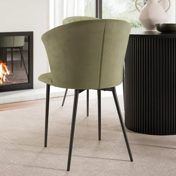 Kendall Dining Chair with Black Legs, Velvet 6