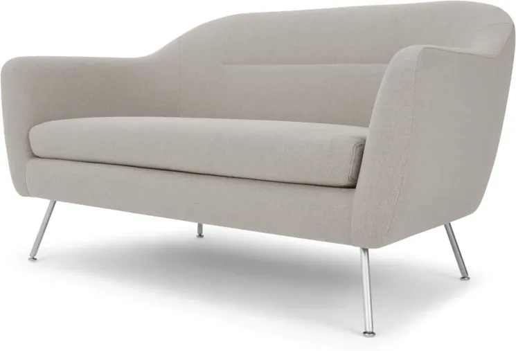 Reece 2 Seater Sofa, Mina Flint Grey with Metal Legs 