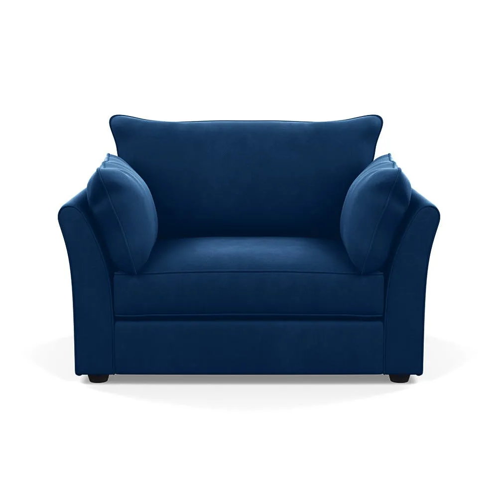 Heal's Tailor Loveseat Velvet Petrol Black Beech Feet