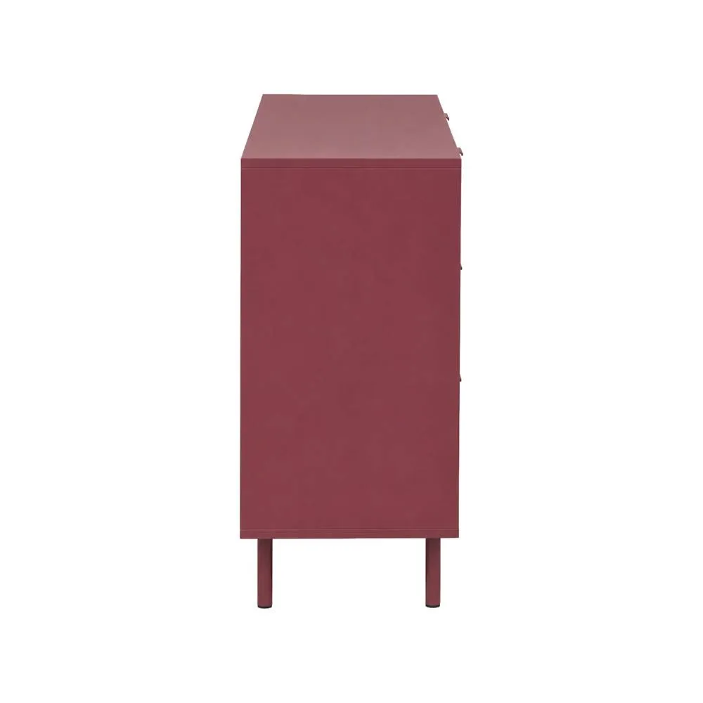 sweeek Chest of 6 drawers wood decor & metal in Burgundy 6