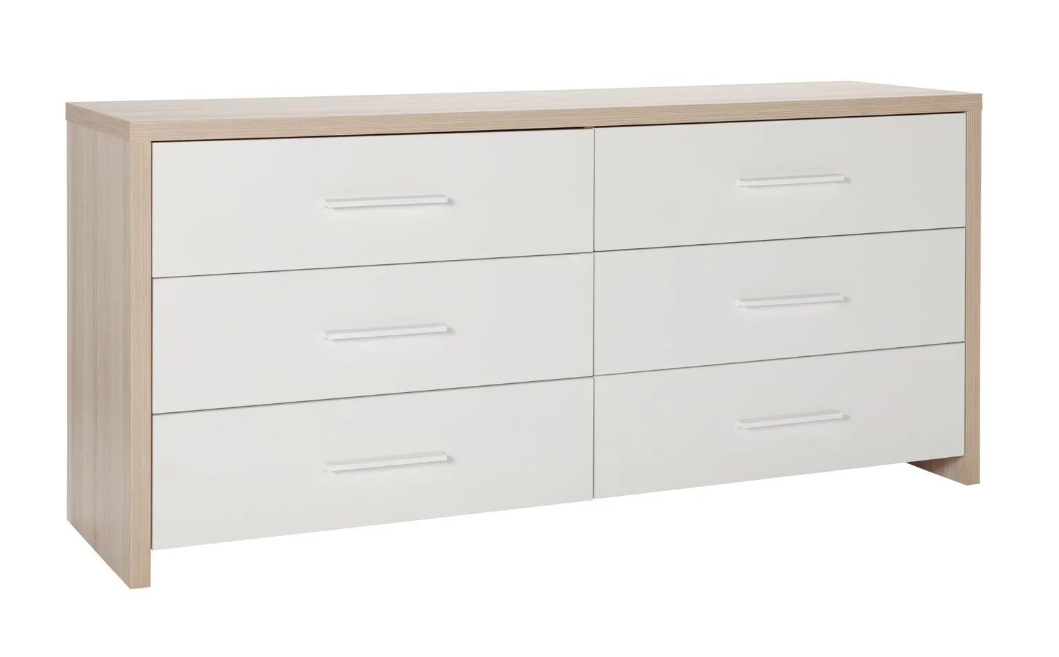 Habitat Broadway 3 + 3 Drawer Chest - Oak Effect & White