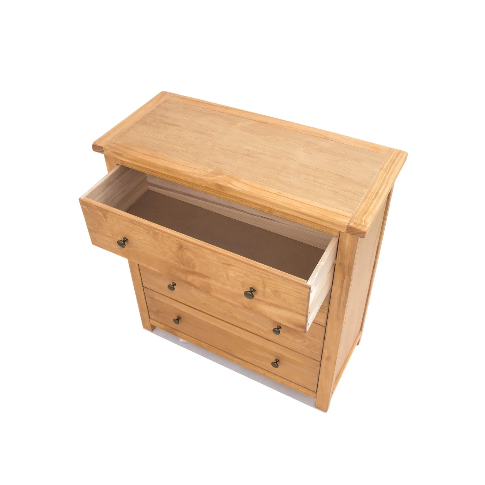 Cabinet Bits Lugo 4 Drawer Chest of Drawers Brass Knob in Light Brown 4