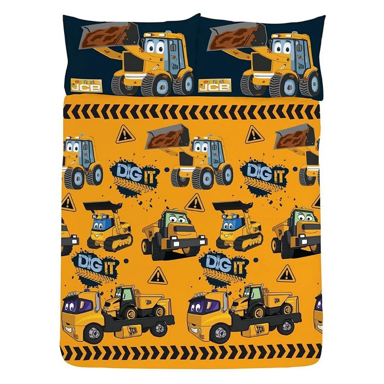 JCB Dig It Duvet Cover Set in Yellow