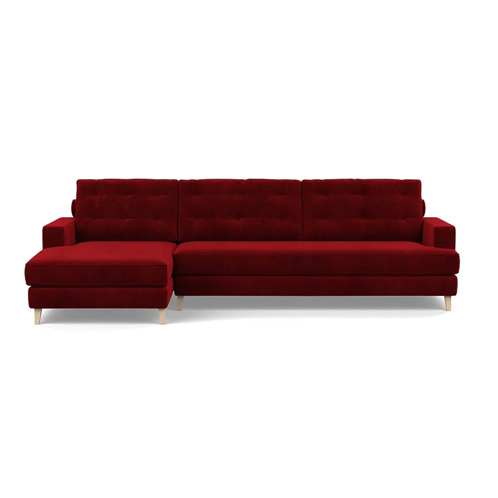 Heal's Mistral Left Hand Facing Corner Sofa Smart Luxe Velvet Mulberry Natural Feet