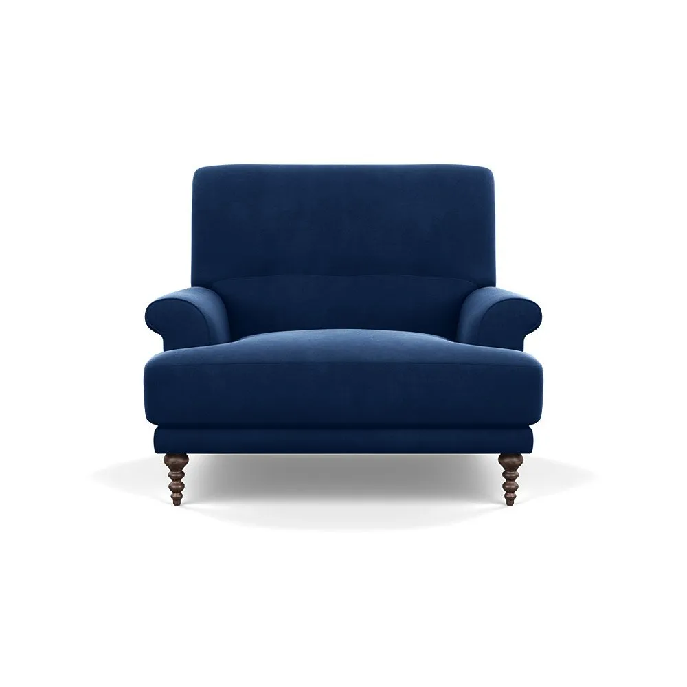 Scp Oscar Informal Armchair Velvet Midnight Walnut Feet