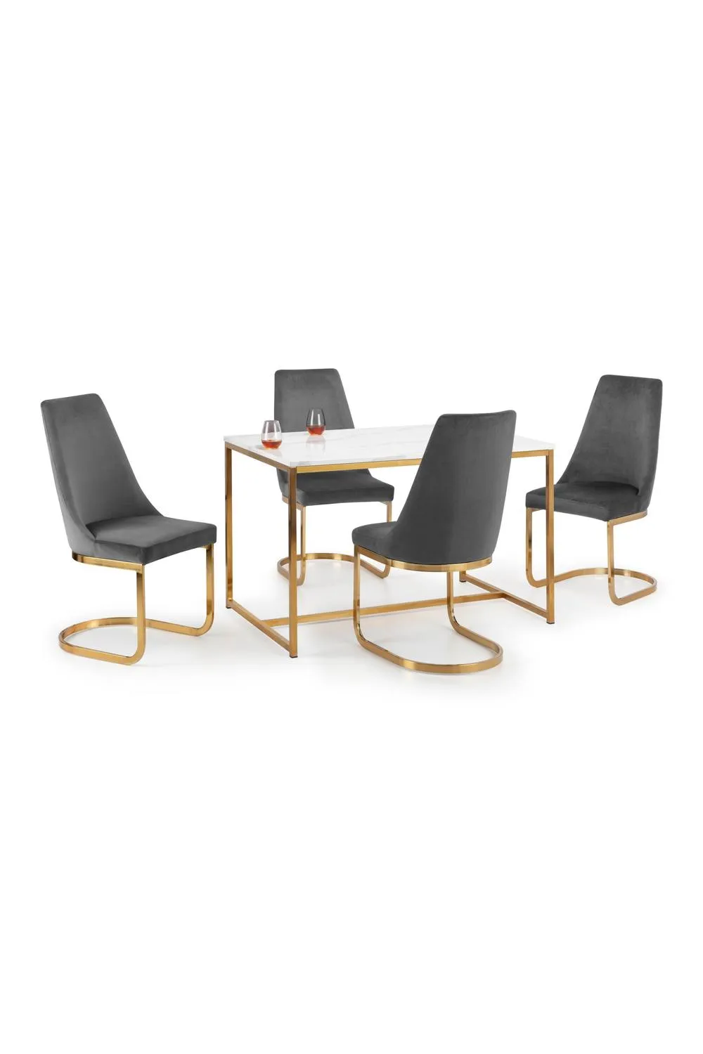 Julian Bowen Scala Rectangular 4-6 Seater Dining Table in Gold 6