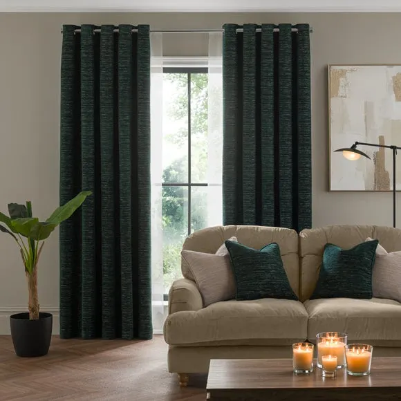 Hemmingway Chenille Eyelet Curtains 2