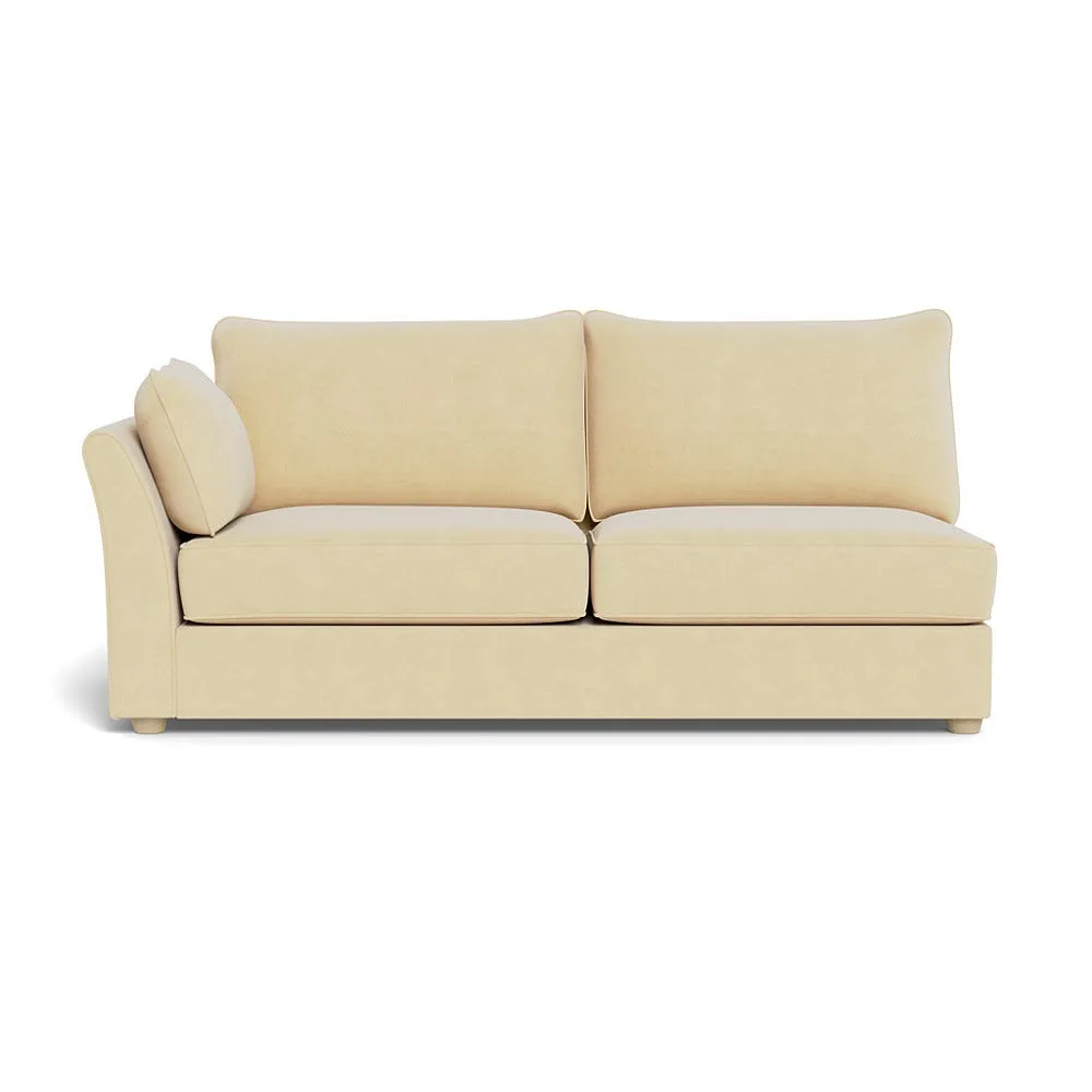 Heal's Tailor Large Left Hand Facing Corner Unit Smart Luxe Velvet Biscuit Natural Feet 1