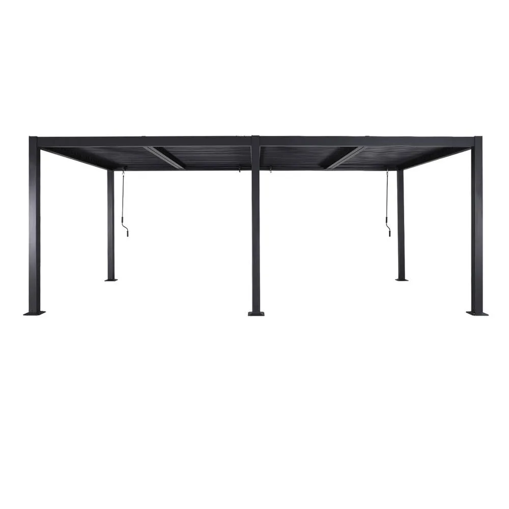 sweeek Louvered pergola aluminium & steel 6 x 3m in Dark Grey 6