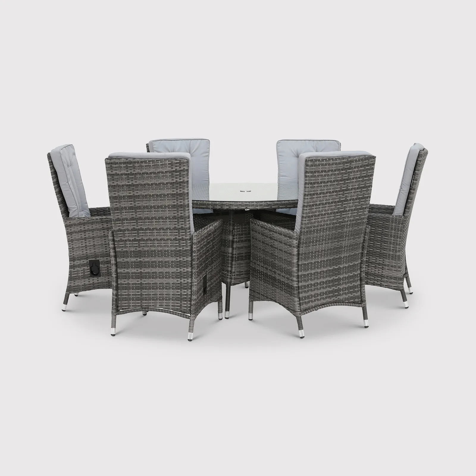 Tiverton Dining Set With Recliner Chair 130x75cm, Grey | Barker & Stonehouse