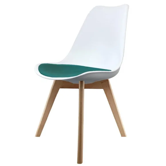 Fusion Living Soho White Plastic Dining Chair with Squared Legs 2