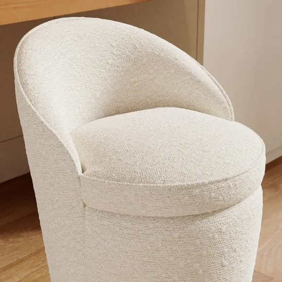 Estelle Boucle Swivel Storage Stool 3