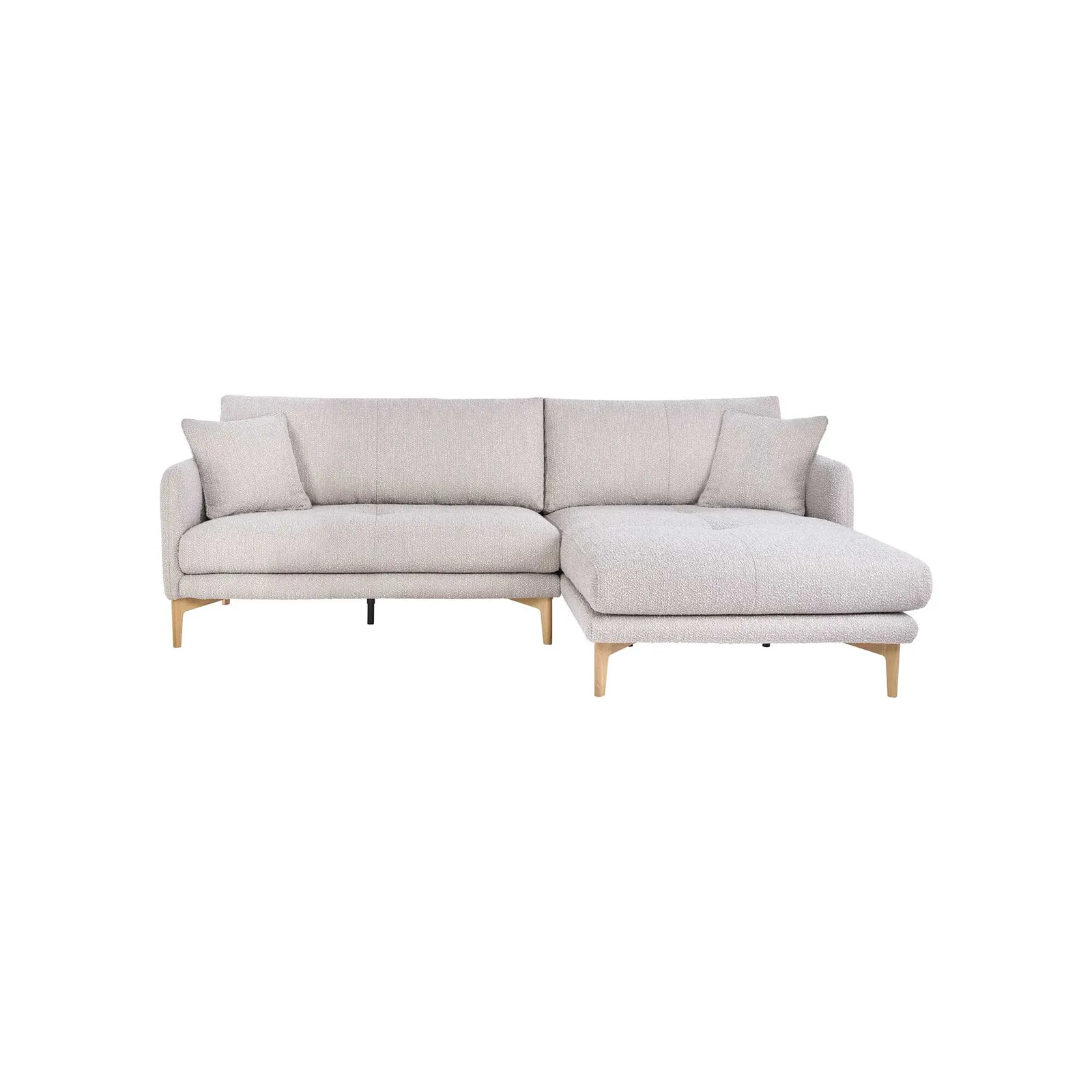 Ercol Aosta Small Chaise Right Corner Sofa, Neutral Fabric | Barker & Stonehouse 2