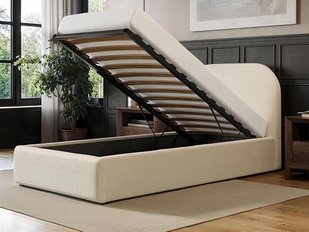 Flair Alba Single Ottoman Bed in Cream 3
