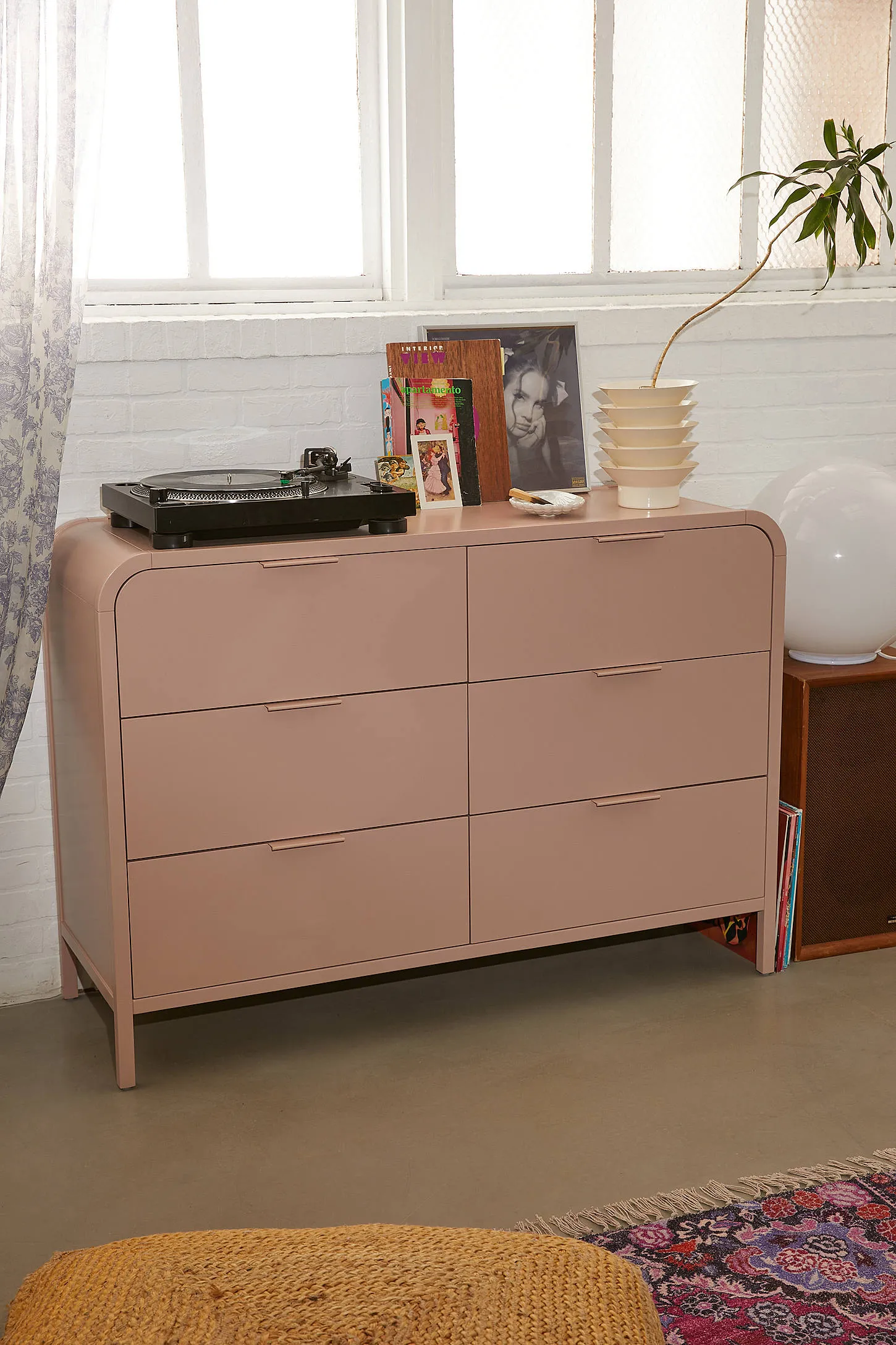 Kane 6-Drawer Dresser - Pink ALL 2