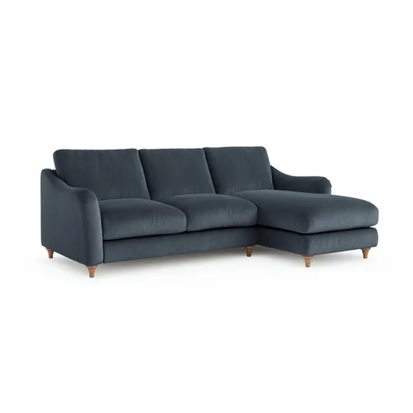 Hattie Matte Plush Velvet Corner Chaise Sofa 6