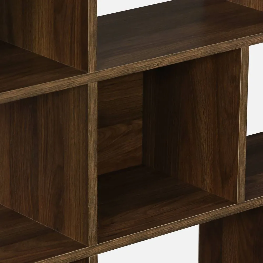 sweeek 3-shelf Bookshelf With 12 Compartments in Dark Brown 2