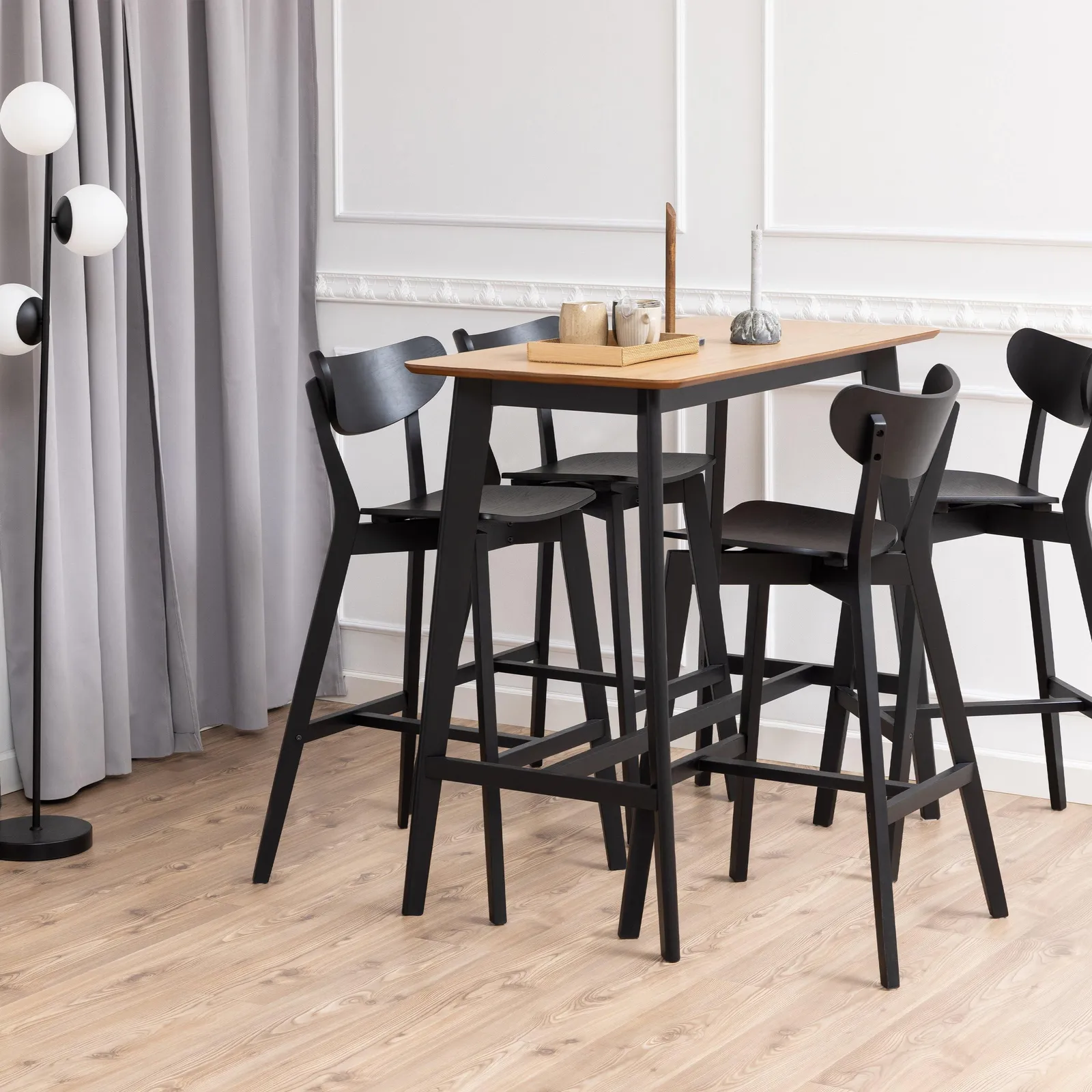 Furniture To Go Roxby Bar Table in Oak & Black in Brown 4