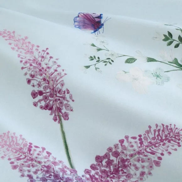 Butterfly Fields 180 Thread Count Cotton Sateen Duvet Cover & Pillowcase Set 4