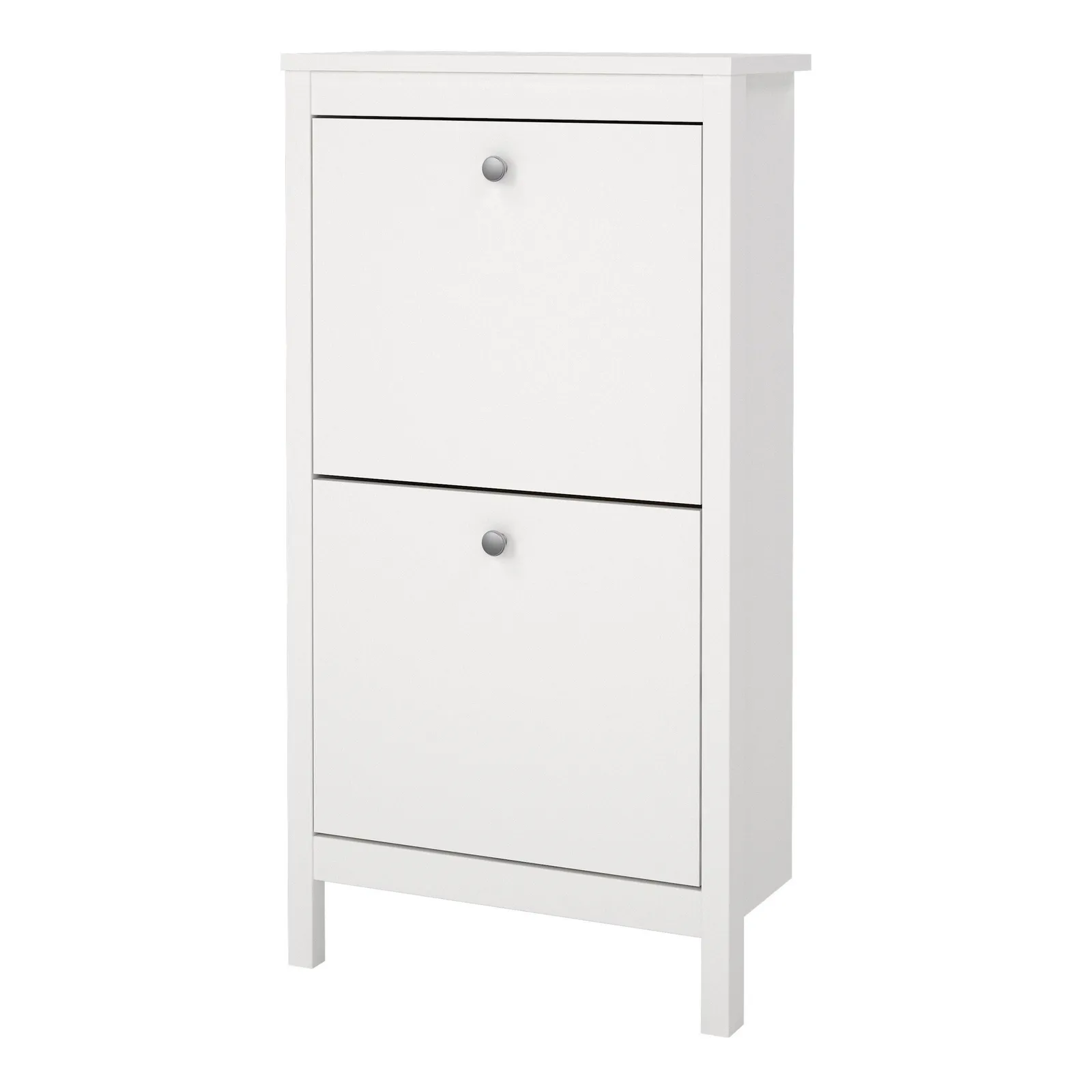 Furniture To Go Madrid Shoe Cabinet 2 Flip Down Doors in White 3