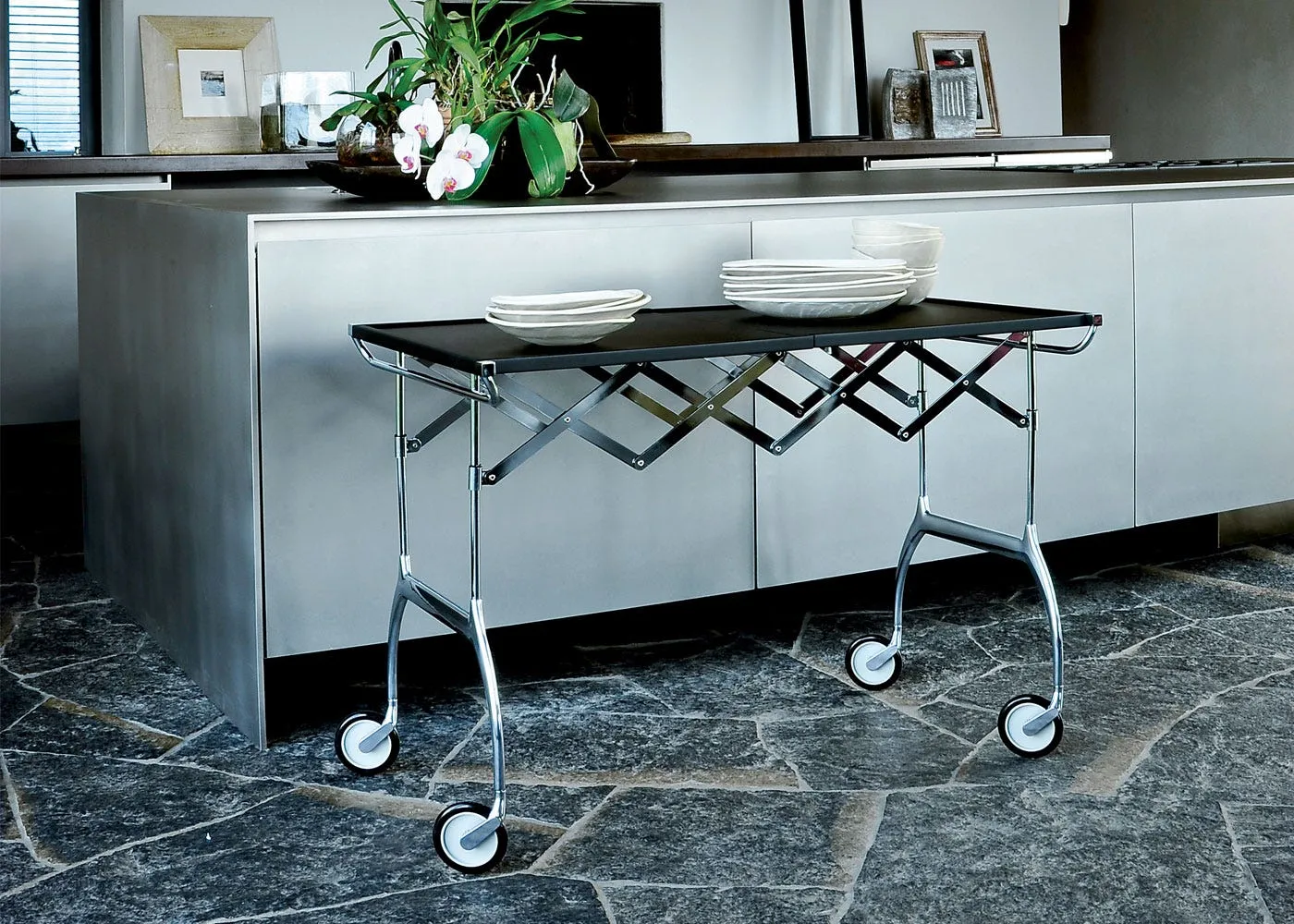 Kartell Battista Folding Trolley White 2