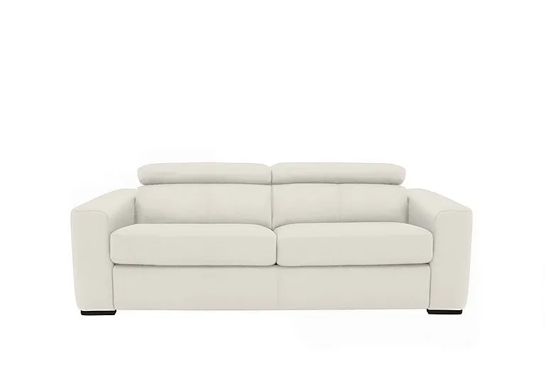 Infinity 3 Seater Leather Sofa Bed - BV Star White