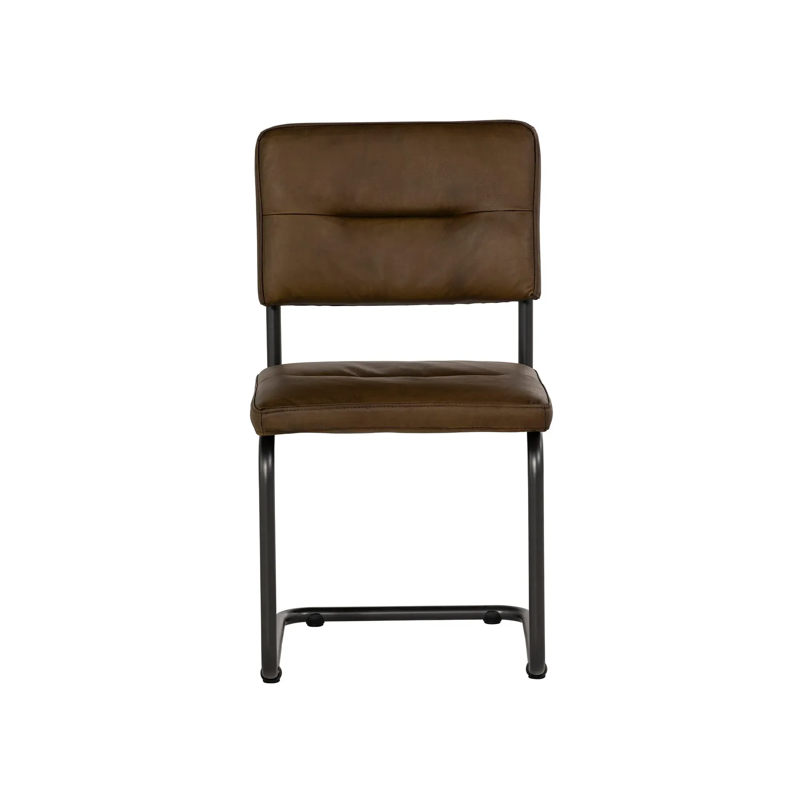 Pure Furniture Byron Round Tube Dining Chair-R, Brown Leather | Barker & Stonehouse 3