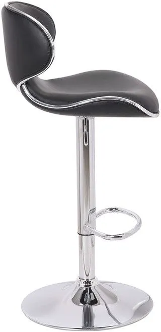 netfurniture Polsode Bar Stool PU Chrome & Black (2s) 3