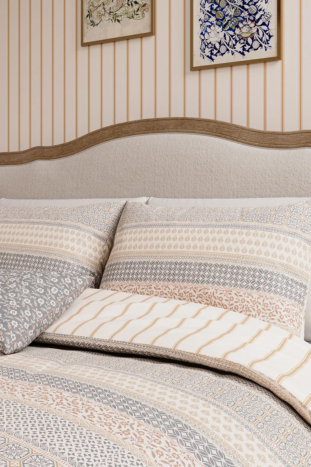 Helena Springfield 'Folk Ditsy' Cotton Cushion in Grey 3