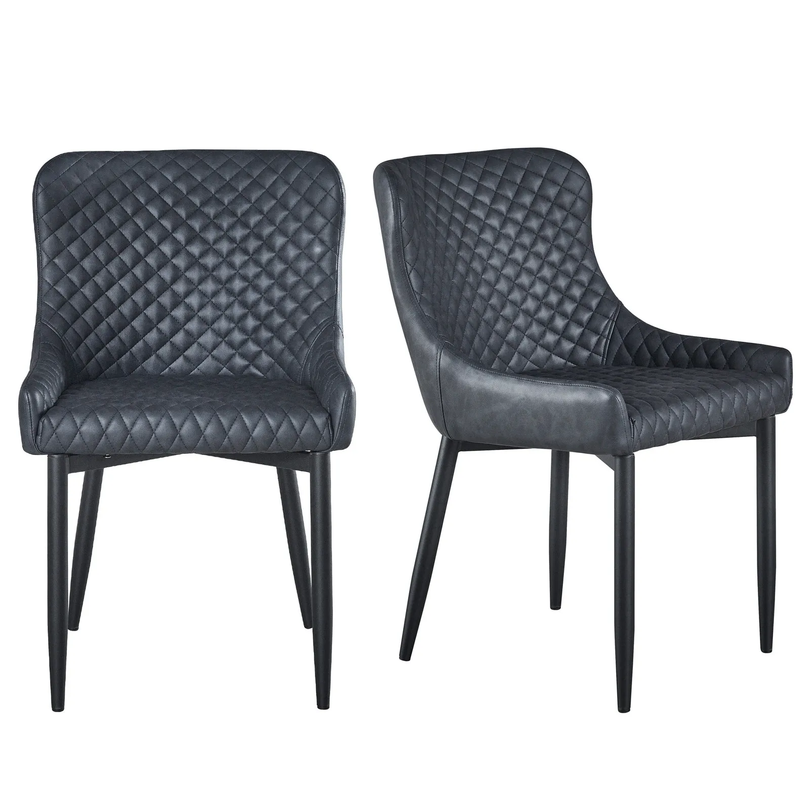 Set of 2 Montreal Dining Chairs, Faux Leather