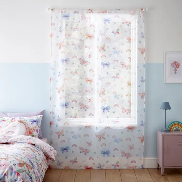 Printed Butterfly Slot Top Voile Panel 4