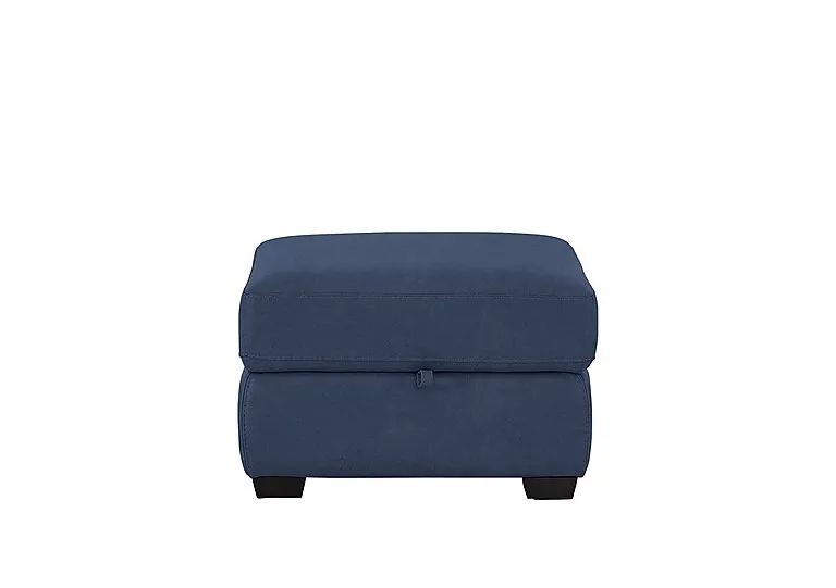Compact Collection Petit Fabric Storage Footstool - Blue