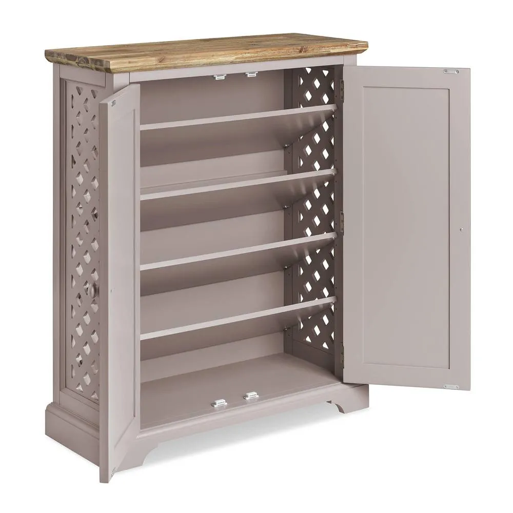 Statement Furniture Florence Shoe Storage Cabinet Wooden Shoe Rack in Taupe 4